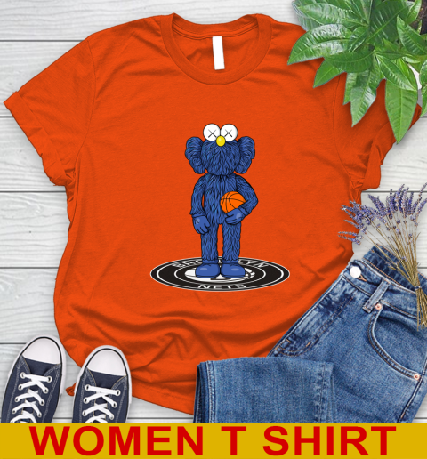 NBA Basketball Brooklyn Nets Kaws Bff Blue Figure Shirt Women's T-Shirt 5 NBA Basketball Brooklyn Nets Kaws Bff Blue Figure Shirt Women's T-Shirt - Image 5