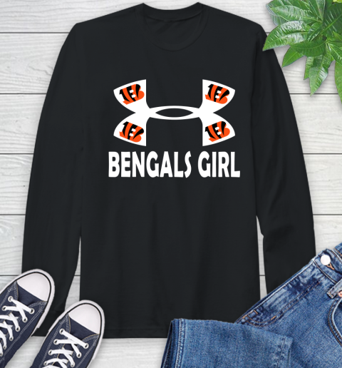 NFL Cincinnati Bengals Girl Under Armour Football Sports Long Sleeve T-Shirt