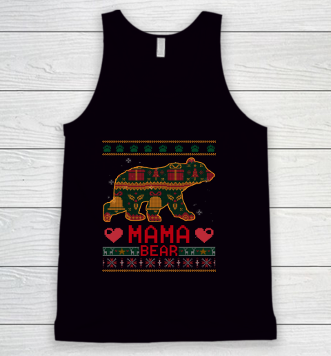 Mama Bear Christmas Pajama Ugly Xmas Sweater Family Gift Tank Top