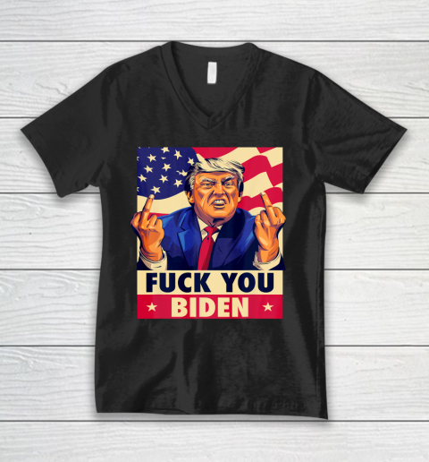 Fuck You Biden Funny Trump Anti Biden Funny Saying V-Neck T-Shirt