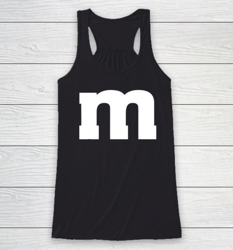 Funny Letter m Chocolate Candy Halloween Team Groups Costume Racerback Tank