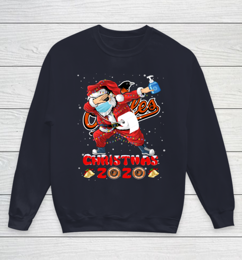 Baltimore Orioles Funny Santa Claus Dabbing Christmas 2020 MLB Youth Sweatshirt 2