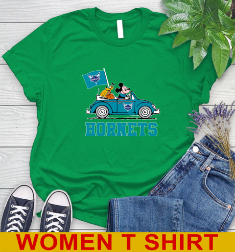 NBA Basketball Charlotte Hornets Pluto Mickey Driving Disney Shirt Women's T-Shirt 6