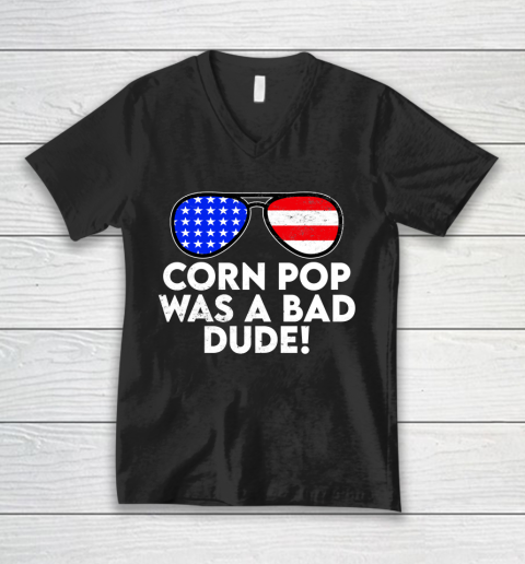 Corn Pop Was A Bad Dude  Joe Biden Parody V-Neck T-Shirt