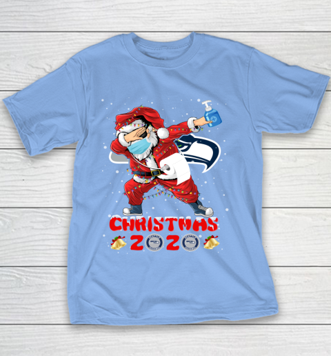 Seattle Seahawks Funny Santa Claus Dabbing Christmas 2020 NFL Youth T-Shirt 8