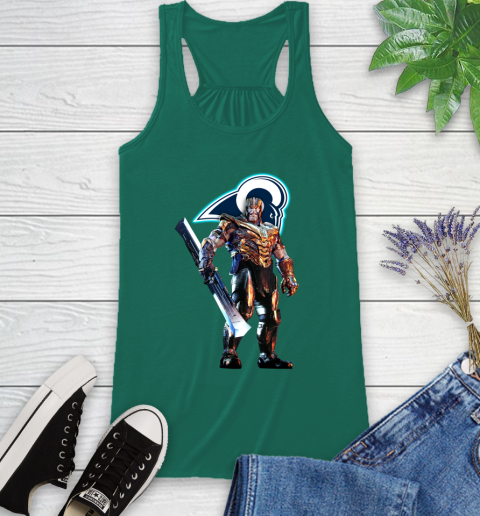 NFL Thanos Gauntlet Avengers Endgame Football Los Angeles Rams Racerback Tank 7