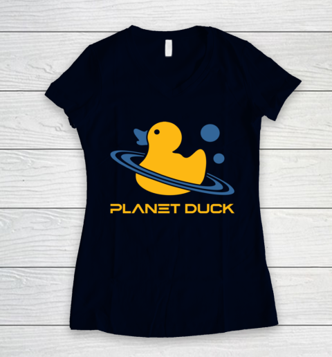 Planet Duck Quackity Women's V-Neck T-Shirt 2