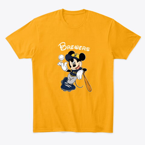 idvu baseball mickey team milwaukee brewers classic t shirt 2 front gold