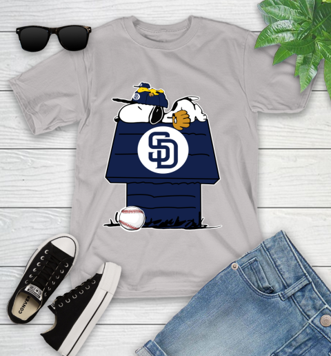 MLB San Diego Padres Snoopy Woodstock The Peanuts Movie Baseball T Shirt Youth T-Shirt 12