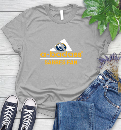NHL A Badass Buffalo Sabres Fan Adidas Hockey Sports Women's T-Shirt 5