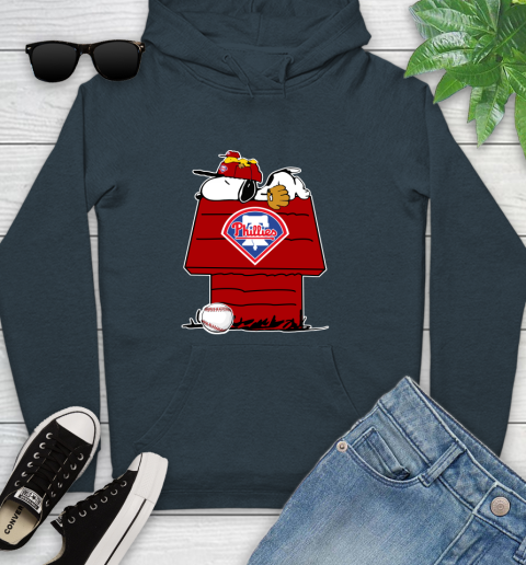 MLB Philadelphia Phillies Snoopy Woodstock The Peanuts Movie Baseball T Shirt_000 Youth Hoodie 8