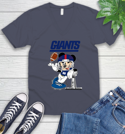 NFL newyork giants Mickey Mouse Disney Super Bowl Football T Shirt V-Neck T-Shirt 9