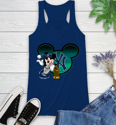 MLB New York Yankees The Commissioner's Trophy Mickey Mouse Disney Racerback Tank 9