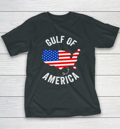 Gulf of USA America Funny Gulf of Mexico USA Flag Map July 4th Youth T-Shirt 3