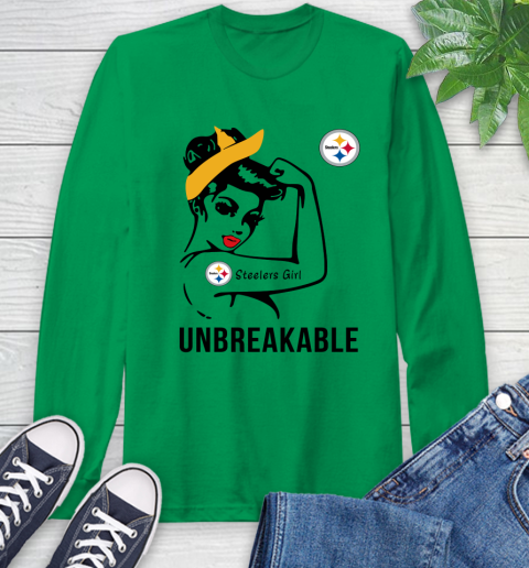 NFL Pittsburgh Steelers Girl Unbreakable Football Sports Long Sleeve T-Shirt 5