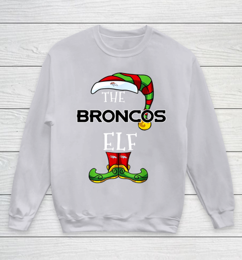 Denver Broncos Christmas ELF Funny NFL Youth Sweatshirt 3