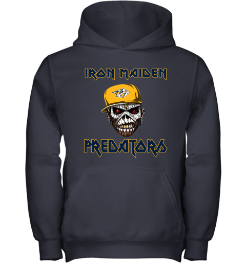NHL Nashville Predators Iron Maiden Rock Band Music Hockey Sports xXs8ZYWWNXv youth hoodie 43 95 151514 front navy