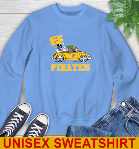 MLB Baseball Pittsburgh Pirates Darth Vader Baby Yoda Driving Star Wars Shirt Sweatshirt 11