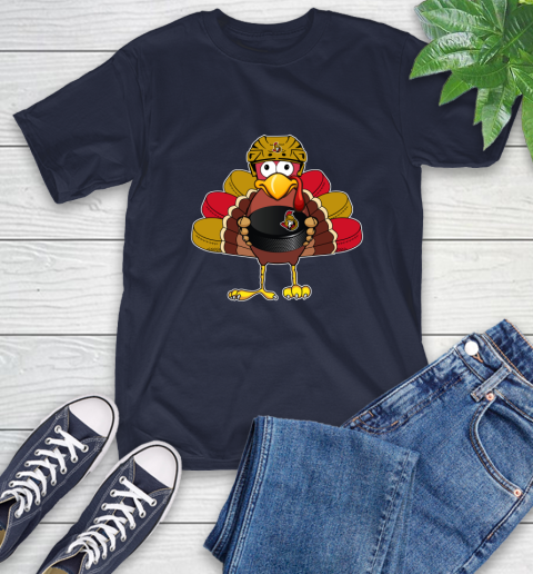 Ottawa Senators Turkey Thanksgiving Day T-Shirt 4