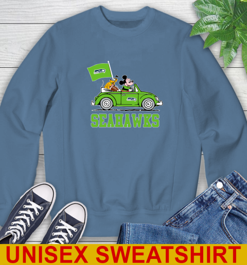 NFL Football Seattle Seahawks Pluto Mickey Driving Disney Shirt Sweatshirt 8