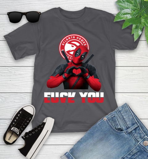 NBA Atlanta Hawks Deadpool Love You Fuck You Basketball Sports Youth T-Shirt 6