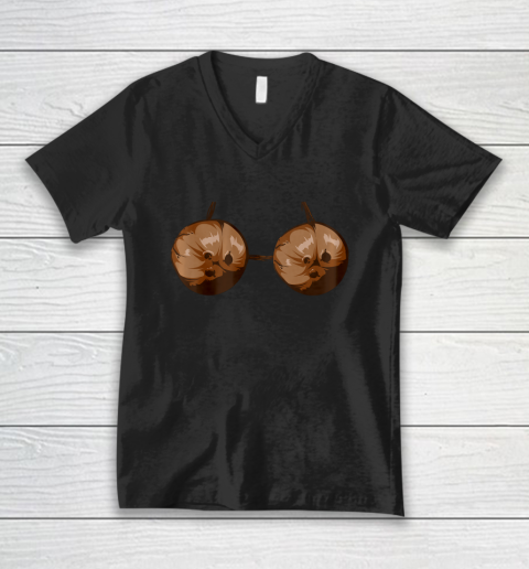 Summer Coconut Bra Halloween Costume Shirt Funny Outfit Gift V-Neck T-Shirt
