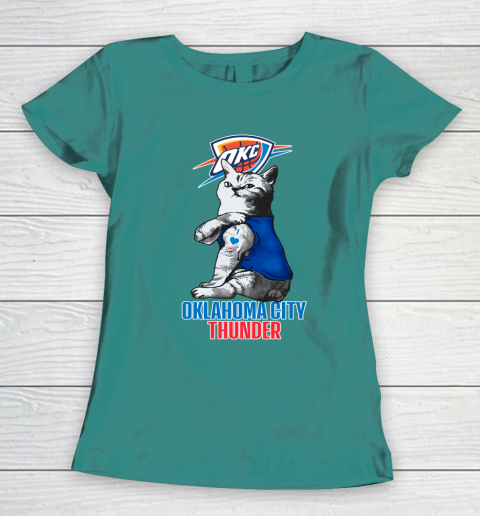 NBA Basketball My Cat Loves Oklahoma City Thunder Women's T-Shirt 10