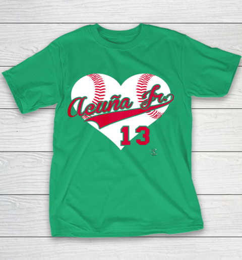 Ronald Acuna Jr Baseball Heart Gameday Youth T-Shirt 3