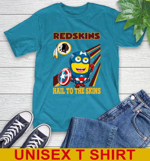 NFL Football Washington Redskins Captain America Marvel Avengers Minion Hail To The Skín Shirt T-Shirt 9