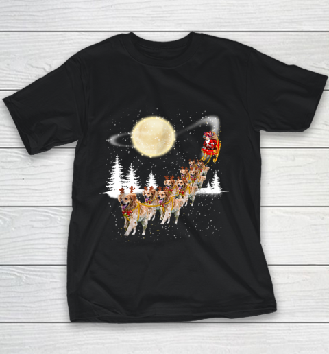 Golden Retriever Reindeer Christmas Youth T-Shirt