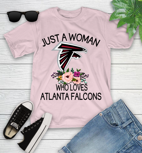 NFL Just A Woman Who Loves Atlanta Falcons Football Sports Youth T-Shirt 7