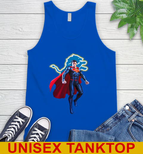 NFL Superman DC Sports Football Detroit Lions Tank Top - Image 6