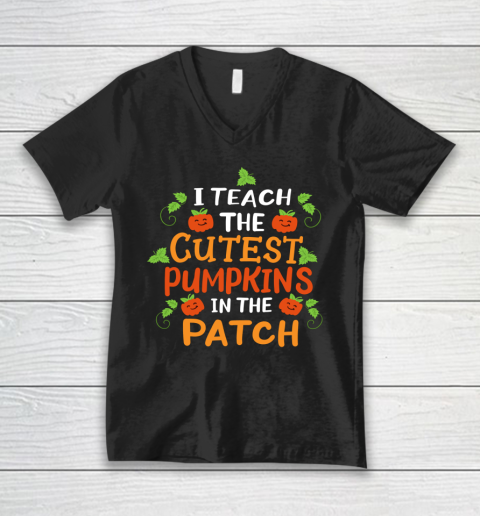 Preschool Kindergarten Teacher Halloween V-Neck T-Shirt