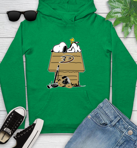 Anaheim Ducks NHL Hockey Snoopy Woodstock The Peanuts Movie Youth Hoodie 7