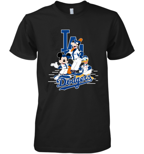 Los Angeles Dodgers Mickey Donald And Goofy Baseball Premium Men's T-Shirt