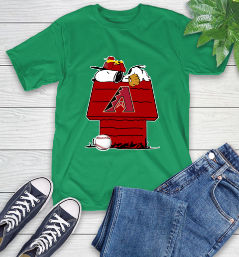 MLB Arizona Diamondbacks Snoopy Woodstock The Peanuts Movie Baseball T Shirt T-Shirt 7