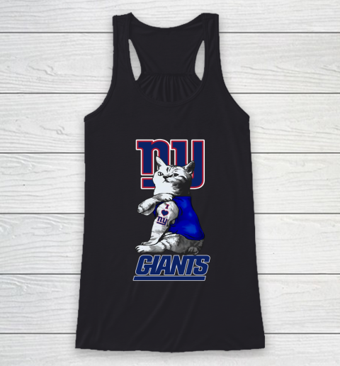 NFL Football My Cat Loves New York Giants Racerback Tank