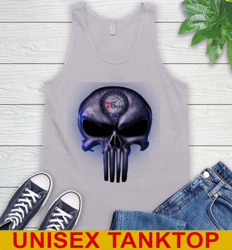 Philadelphia 76ers NBA Basketball Punisher Skull Sports Tank Top 3