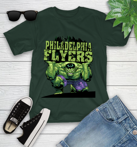 Philadelphia Flyers NHL Hockey Incredible Hulk Marvel Avengers Sports Youth T-Shirt 5