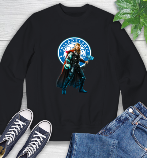 NBA Thor Avengers Endgame Basketball Philadelphia 76ers Sweatshirt 2