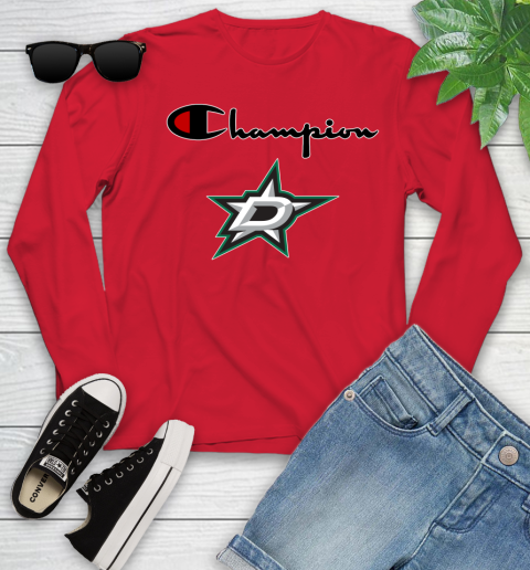 NHL Hockey Dallas Stars Champion Shirt Youth Long Sleeve 9