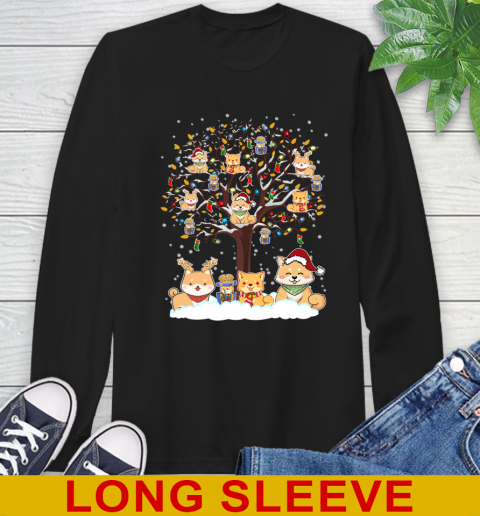 Shiba inu dog pet lover light christmas tree shirt 55