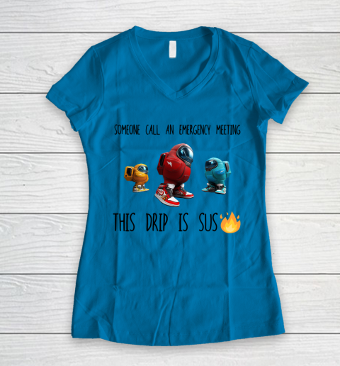 Among Us This Frip Is Sus Women's V-Neck T-Shirt 4