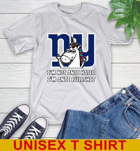 New York Giants NFL Football Unicorn I'm Not Anti Hater I'm Anti Bullshit T-Shirt 12