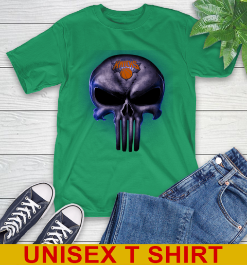 New York Knicks NBA Basketball Punisher Skull Sports T-Shirt 7