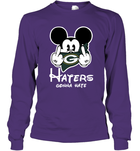 NFL Green Bay Packers Mickey Mouse Disney Football T Shirt Long Sleeve T- Shirt