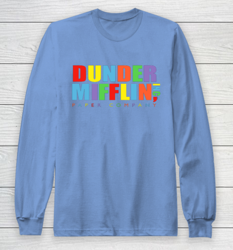 The Office Dunder Mifflin Rainbow Letters Long Sleeve T-Shirt 8