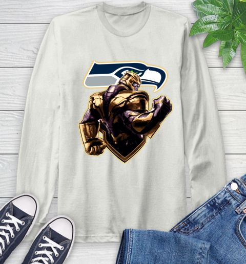 NFL Thanos Avengers Endgame Football Sports Seattle Seahawks Long Sleeve T-Shirt 12