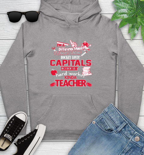 Washington Capitals NHL I'm A Difference Making Student Caring Hockey Loving Kinda Teacher Youth Hoodie 6