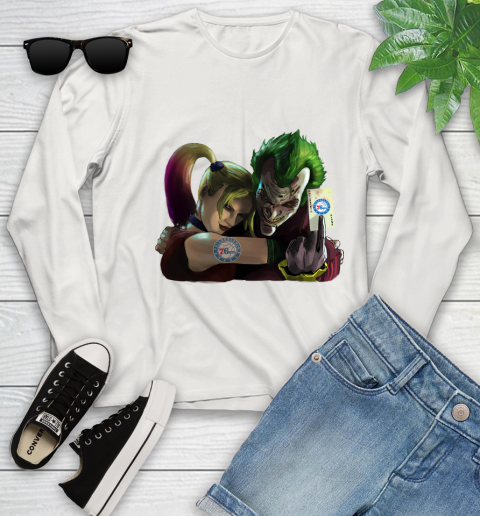 Philadelphia 76ers NBA Basketball Joker Harley Quinn Suicide Squad Youth Long Sleeve - Image 13